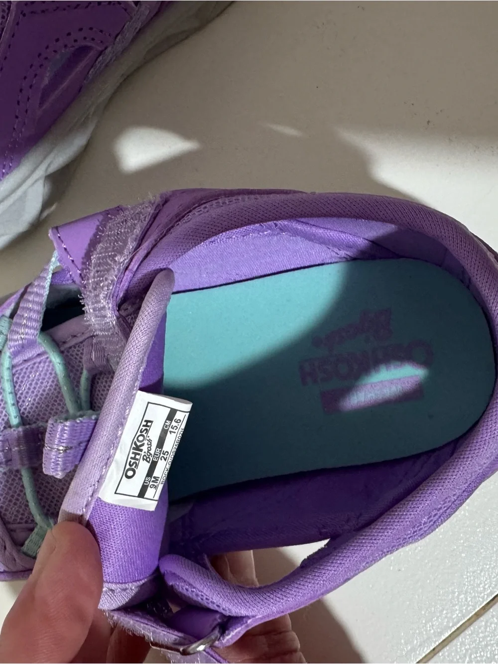 OshKosh B'gosh Purple and Teal Kids' Hook-and-Loop Sandals